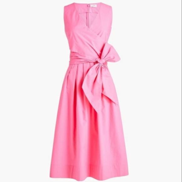 J. Crew Dresses Nwot J Crew Pink Faux Wrap Dress 6 Poshmark